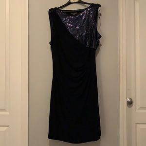 Dark midnight navy blue dress with sequins